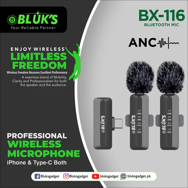 BX-116 Double Mic ANC with IPhone & Type C Connector