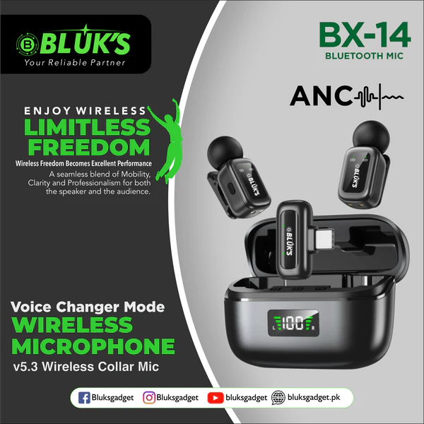 BX-14 Wireless Bluetooth Microphone ANC