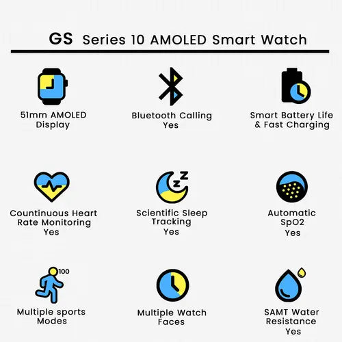 GS Series 10 AMOLED Smart Watch
